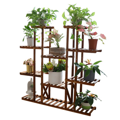 Multi-Tier Plant Stand, 46in Height Wood