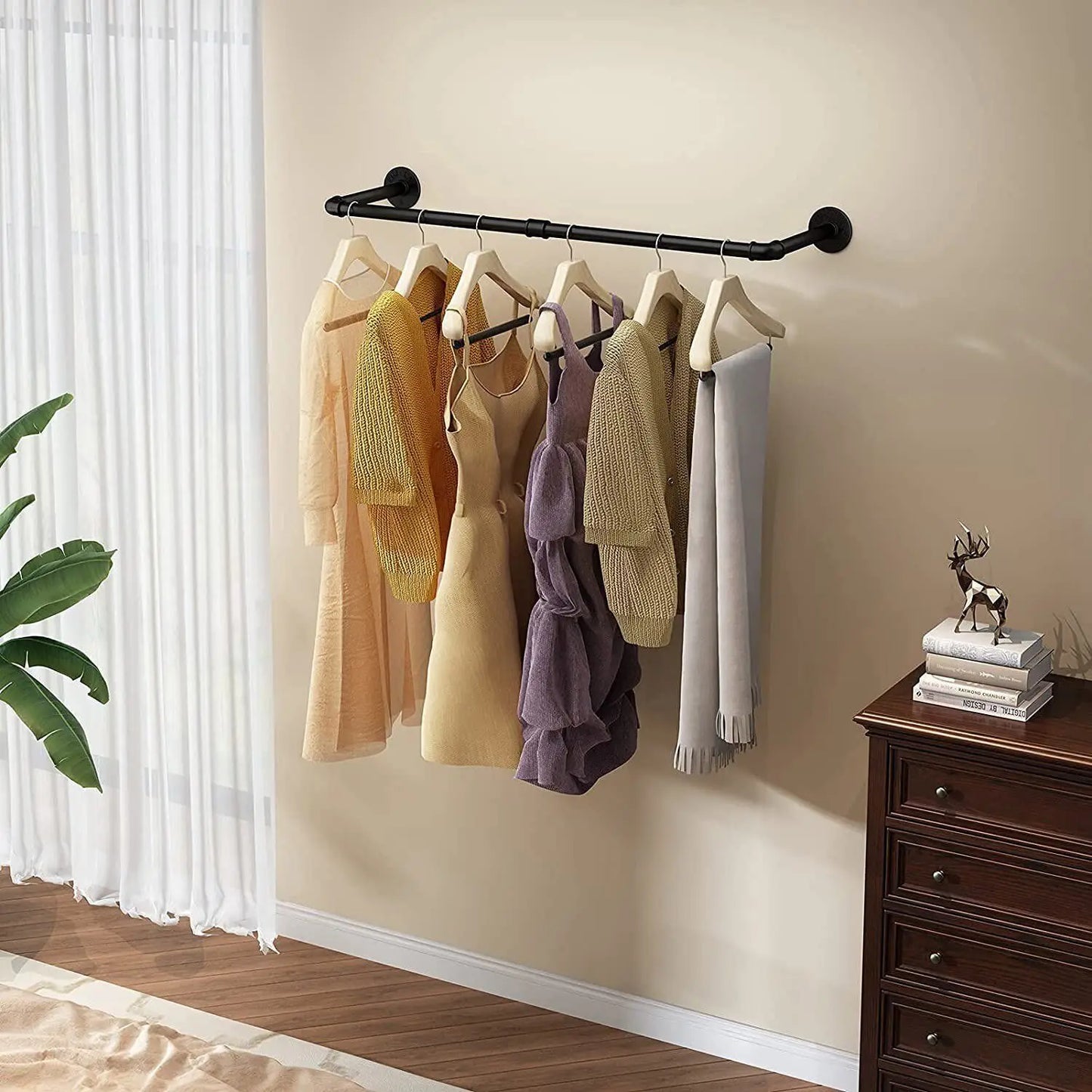 Multipurpose Wall Mounted Clothes Rack Space Saving