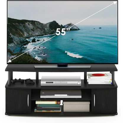 Large Entertainment Stand for TV Up to 55 Inch, Blackwood