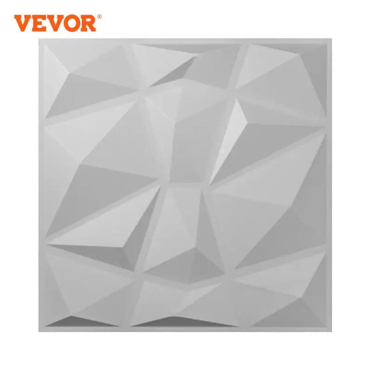 50x50cm 3D Wall Panel Self-Adhesive Tile White/Black 13Pcs Tiles