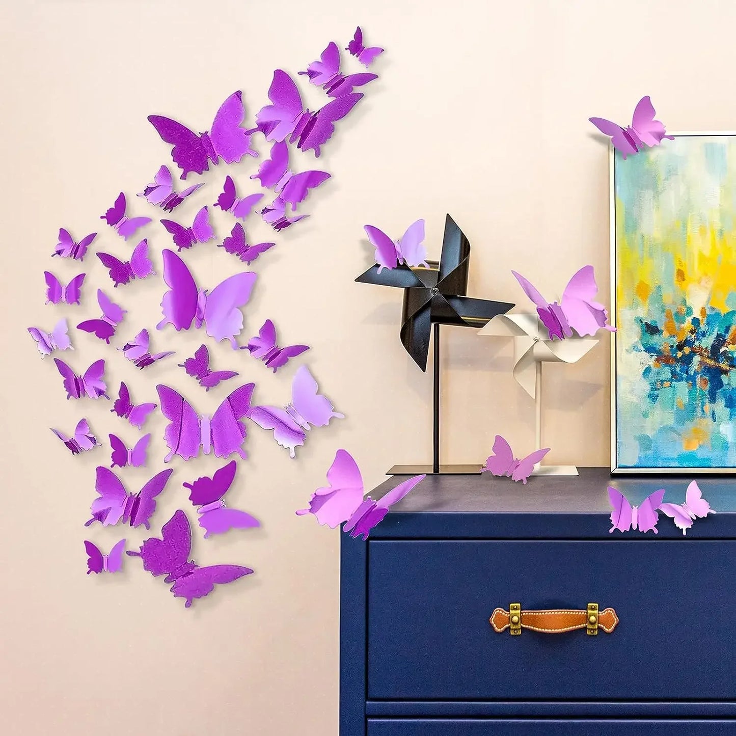 12Pcs Butterfly Mirror Wall Stickers 3D DIY Decal Art