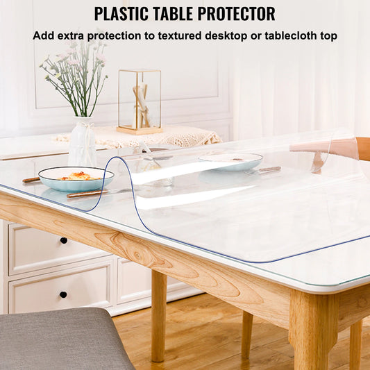 Multi-size 1.5/2mm Tablecloth Protector Table Cover Mat Waterproof Clear