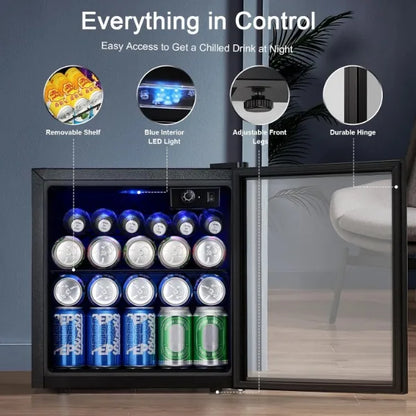 12 Bottle/48 Can Beverage Refrigerator, Wine Cooler/Cabinet