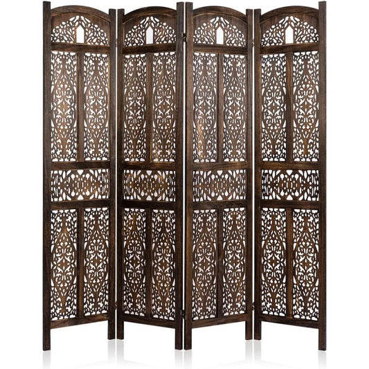 Folding Privacy Screen Partition Walnut Room Divider