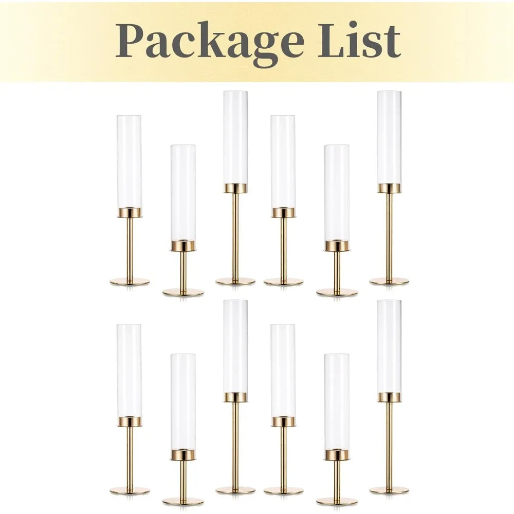 12Pcs Candle Stick Candle Holder Candelabra Elegant Wedding Centerpieces