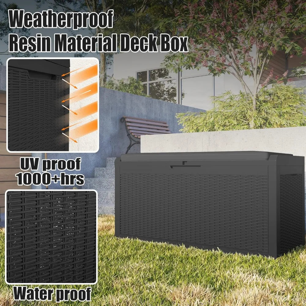 100 Gallon Resin Deck Box Large Outdoor Storage