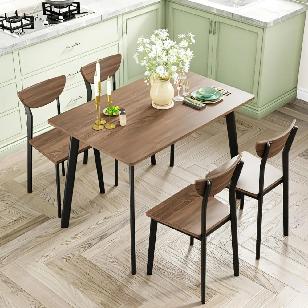 Rectangular Dining Room Table and Chairs Set for 4