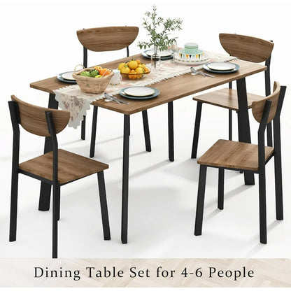 Rectangular Dining Room Table and Chairs Set for 4