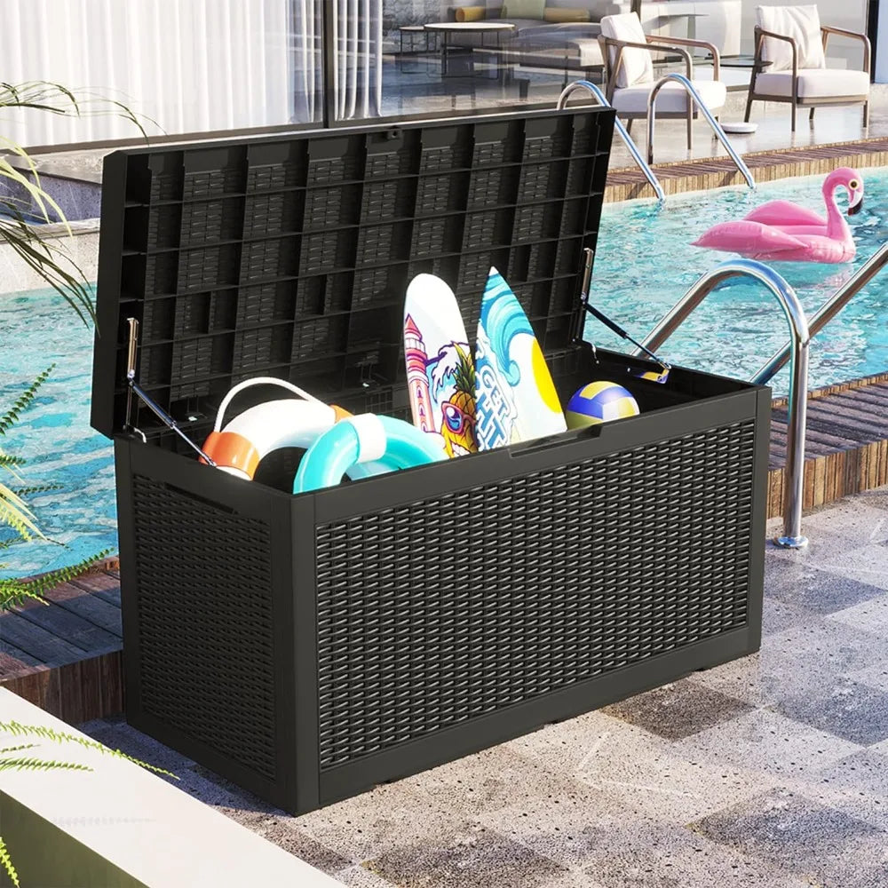 100 Gallon Resin Deck Box Large Outdoor Storage